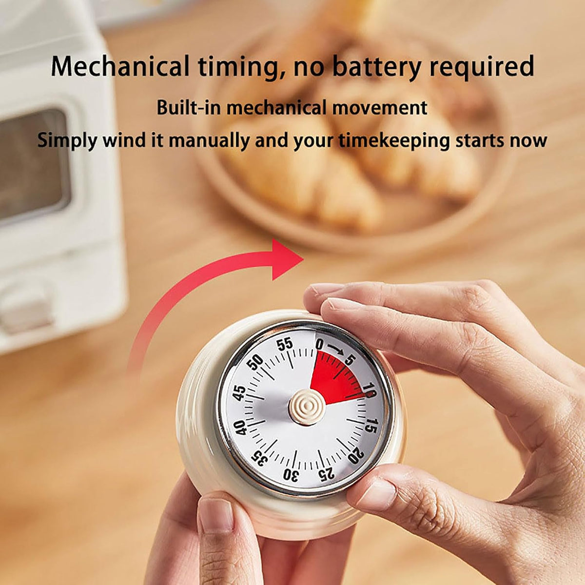 Vintage Stainless Steel Magnetic Kitchen Timer – 60 Min