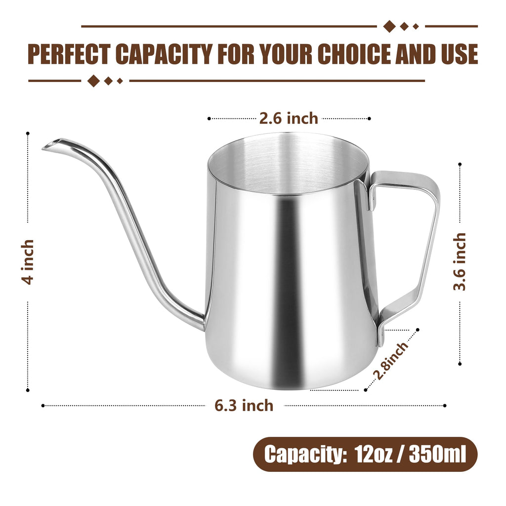 Stovetop Gooseneck Kettle with Thermometer – 40oz Stainless Steel, Pour Over