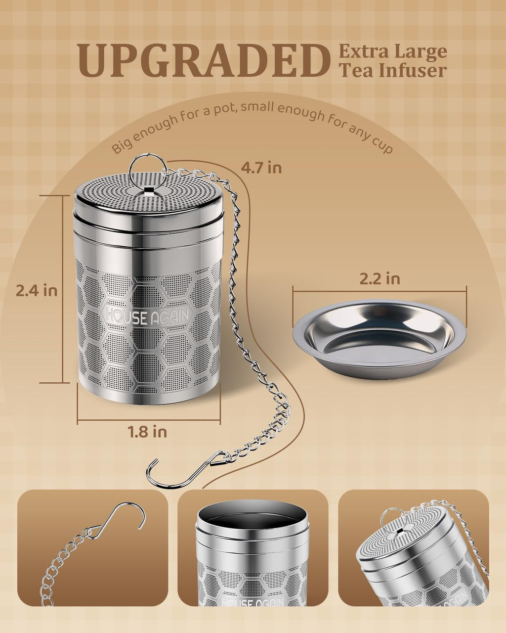 House Again Fine Mesh Tea Infuser, Set of 2
