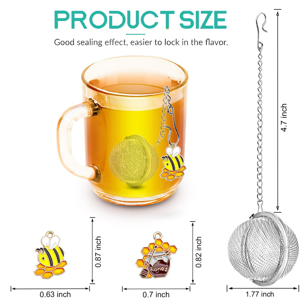 Tea Ball Infuser Set of 2 with Dragonfly & Butterfly Charms – Stainless Steel, Loose Leaf