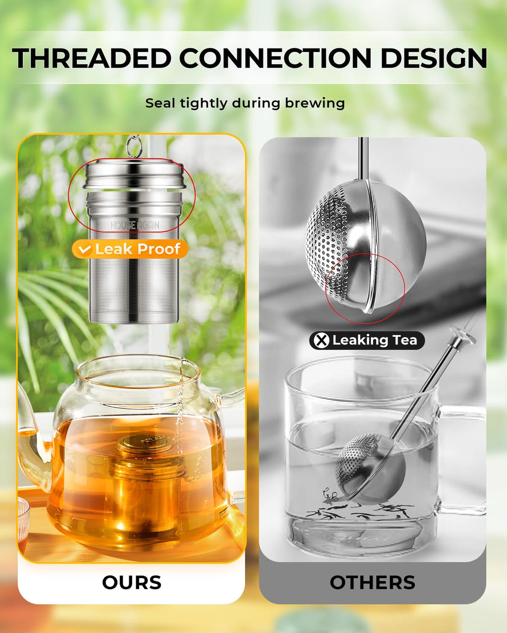 House Again Fine Mesh Tea Infuser, Set of 2