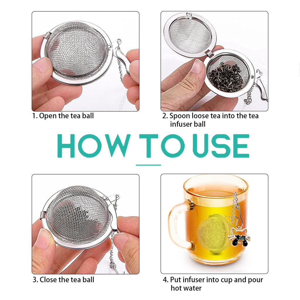 Tea Ball Infuser Set of 2 with Dragonfly & Butterfly Charms – Stainless Steel, Loose Leaf