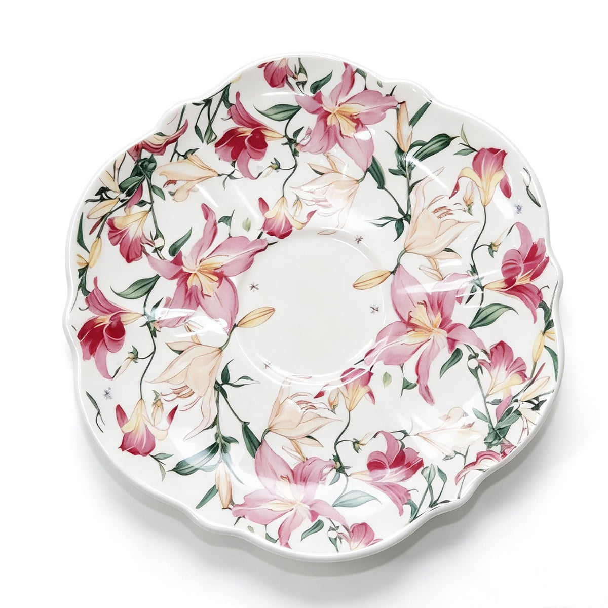 Bone China Floral Tea Cup & Saucer Set with Spoon – 7 oz