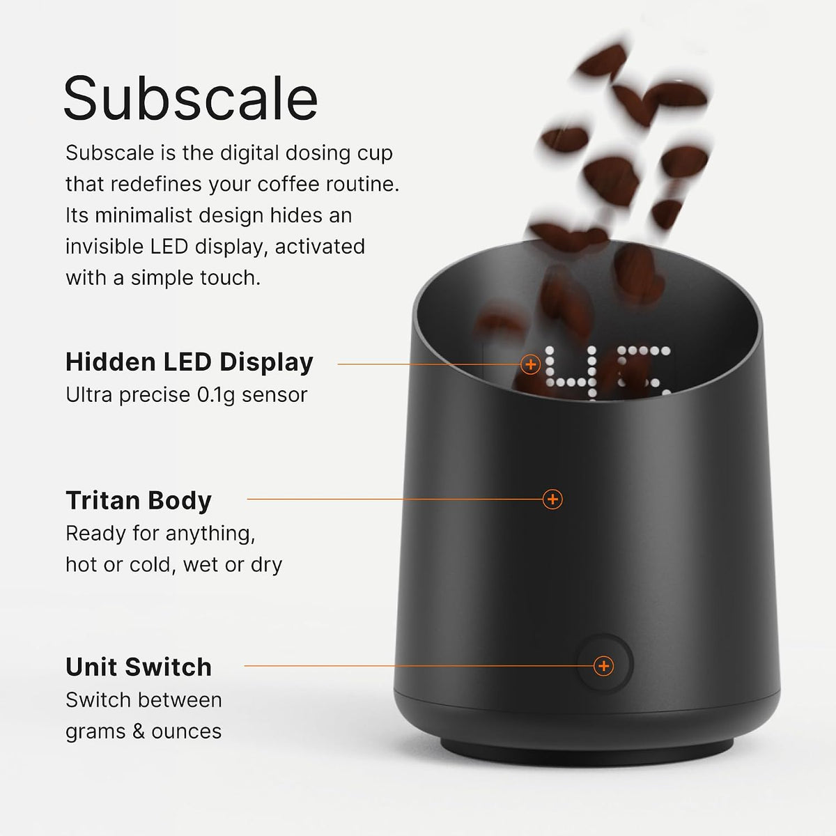 Subminimal SubScale Digital Dosing Cup & Scale – Matte Black, USB-C