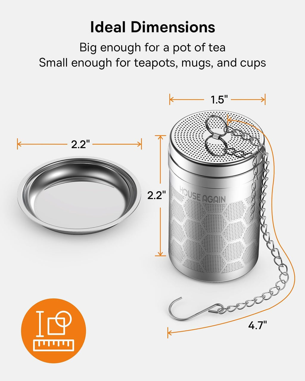 House Again Fine Mesh Tea Infuser, Set of 2
