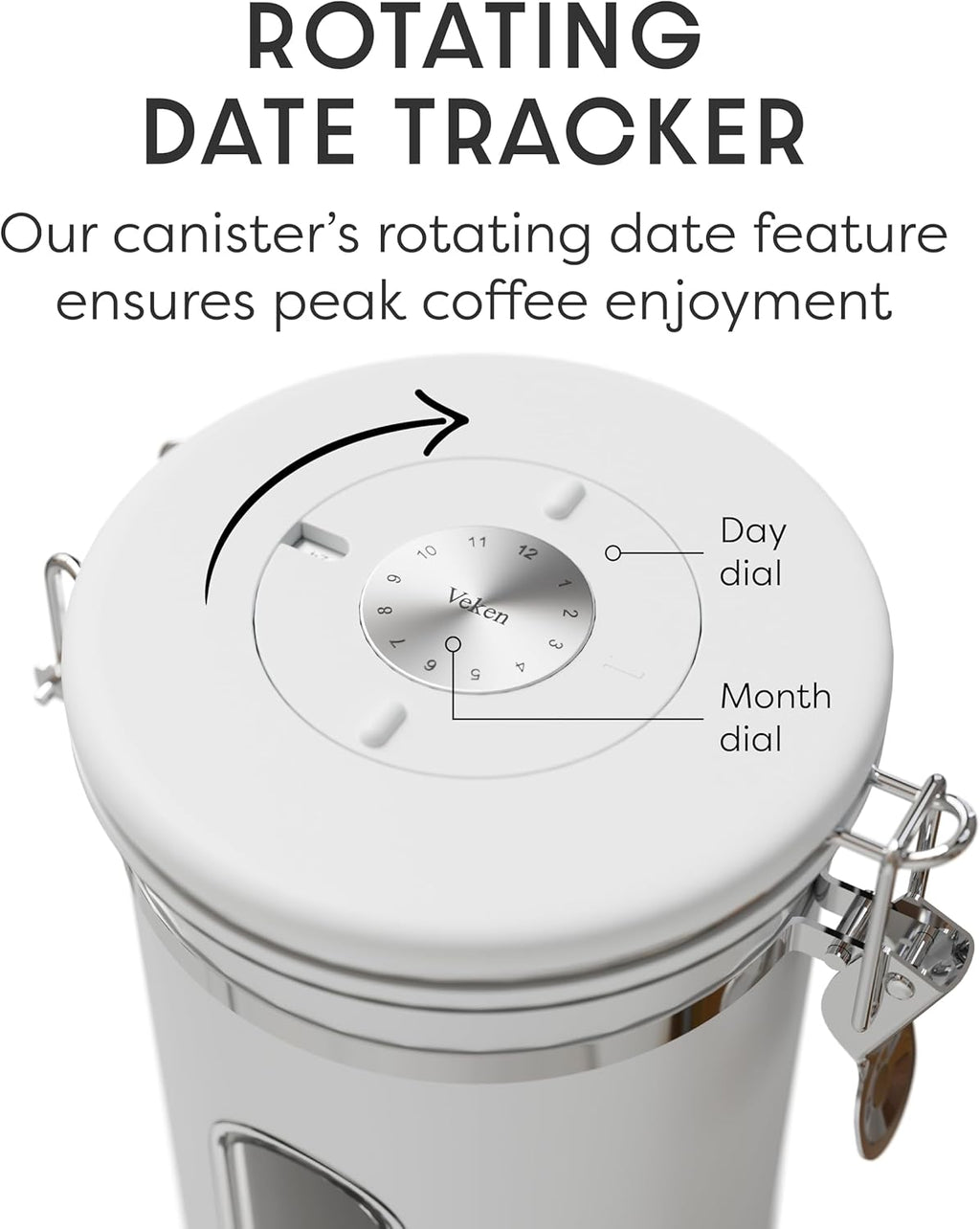 Veken Airtight Coffee Canister with Window 22oz – Black