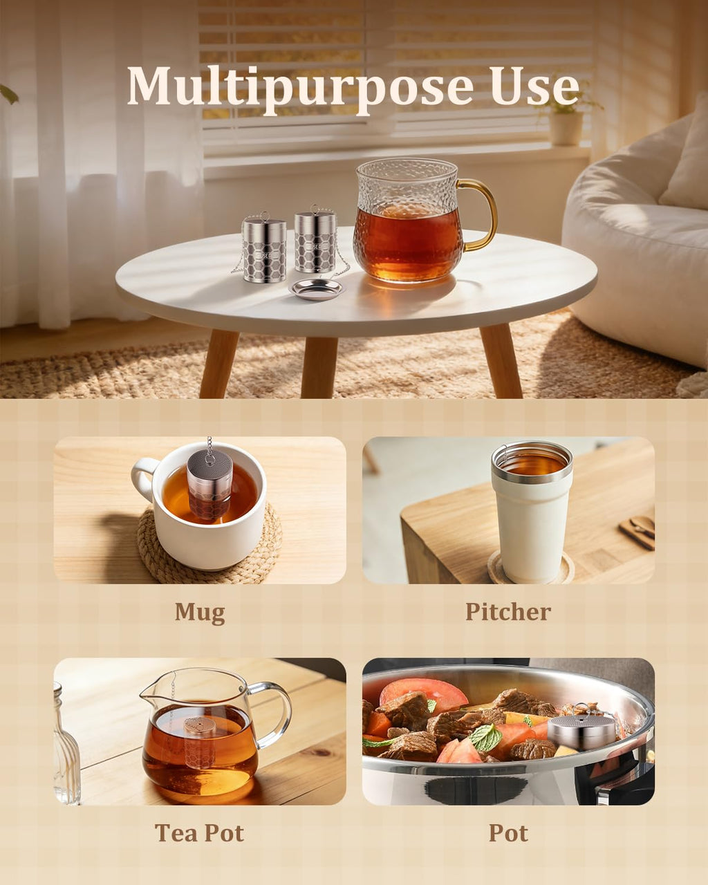 House Again Fine Mesh Tea Infuser, Set of 2
