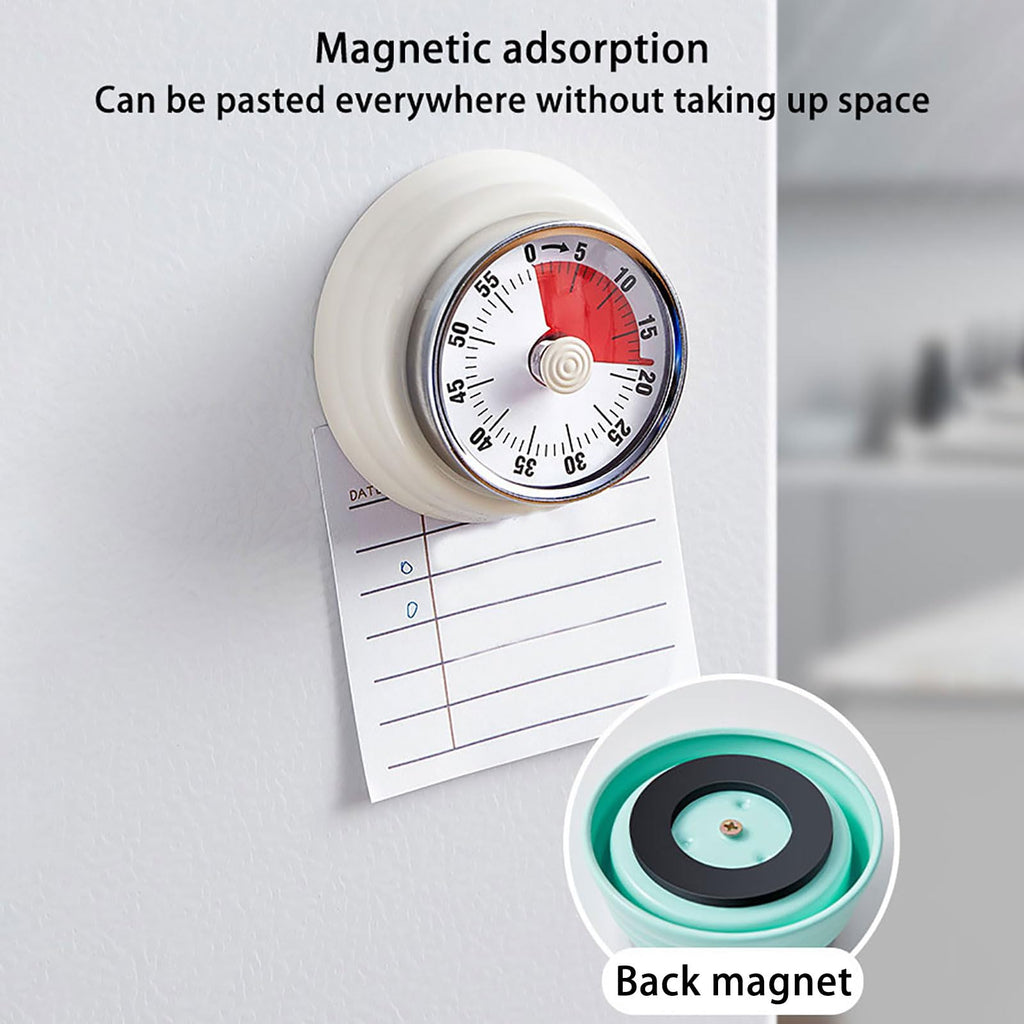 Vintage Stainless Steel Magnetic Kitchen Timer – 60 Min