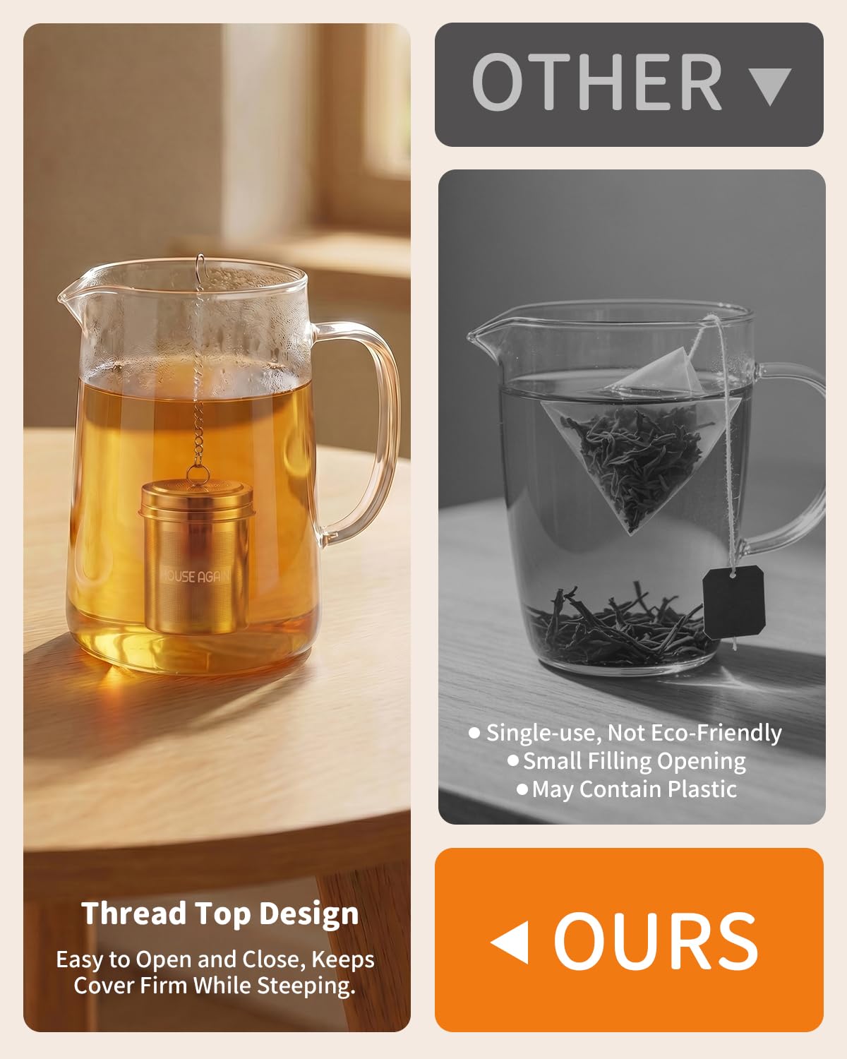 House Again Fine Mesh Tea Infuser, Set of 2