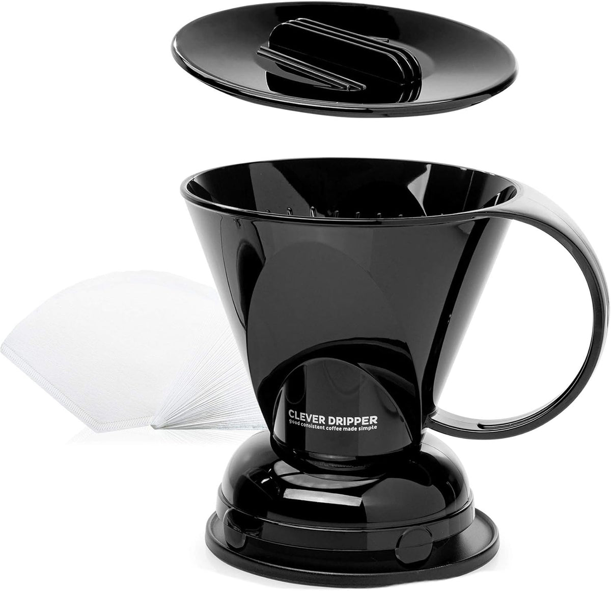 Clever Coffee Dripper & 100 Filters – 18 oz, BPA-Free, Immersion Brew