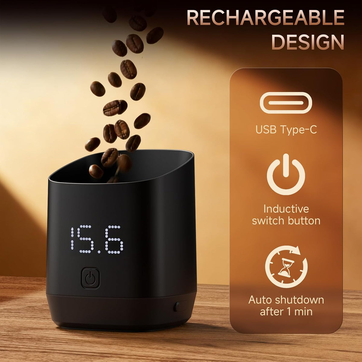 2-in-1 Coffee Scale & Dosing Cup – 0.1g Precision, 500g, USB-C