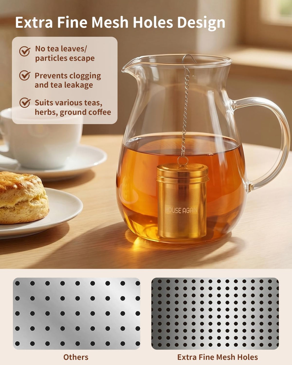 House Again Fine Mesh Tea Infuser, Set of 2