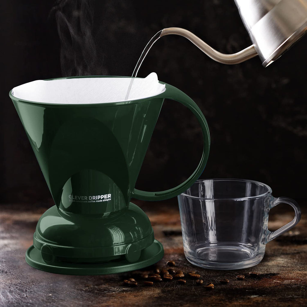 Clever Coffee Dripper & 100 Filters – 18 oz, BPA-Free, Immersion Brew