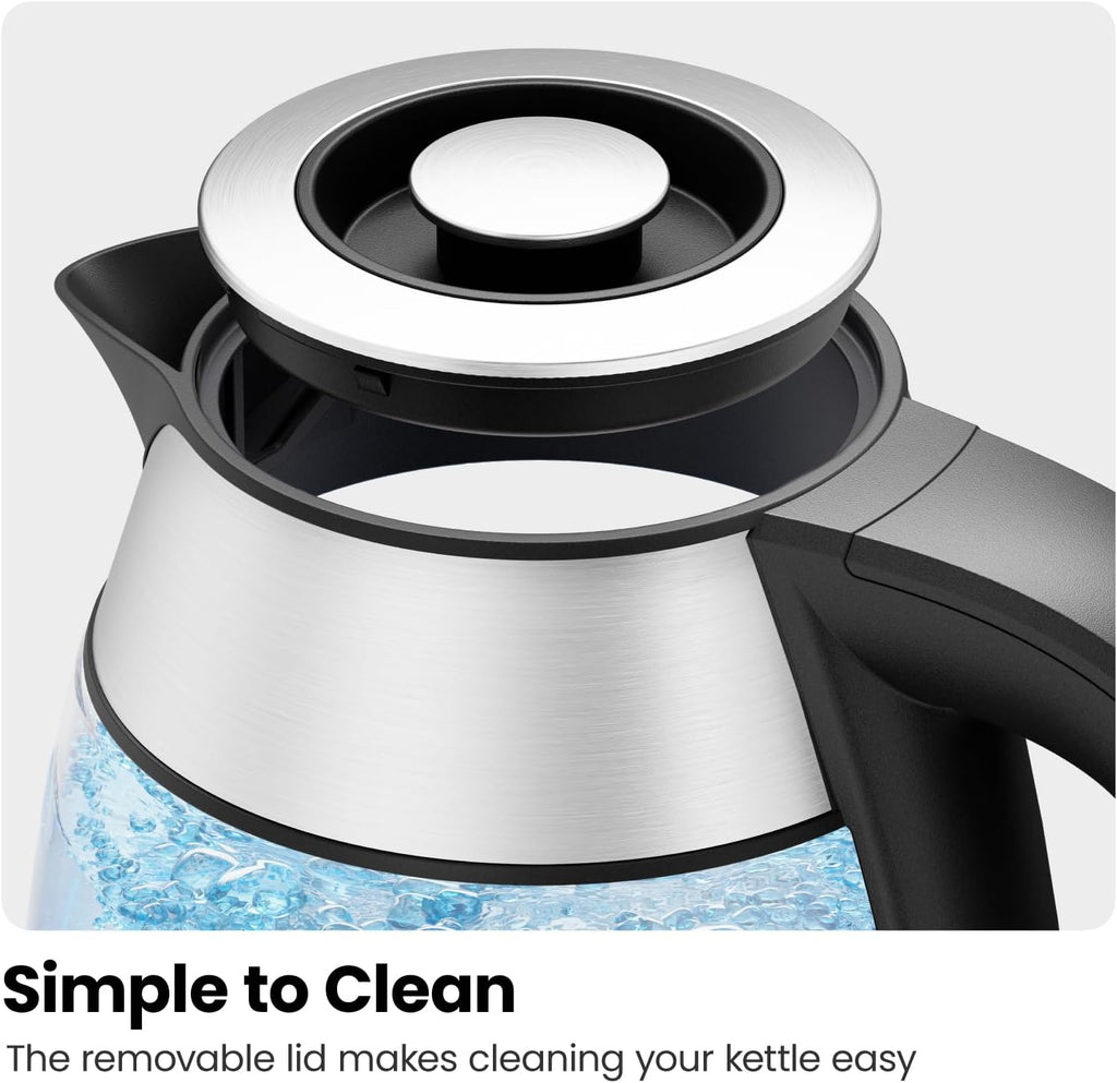 Chefman 1.2L Glass Electric Tea Kettle with Infuser