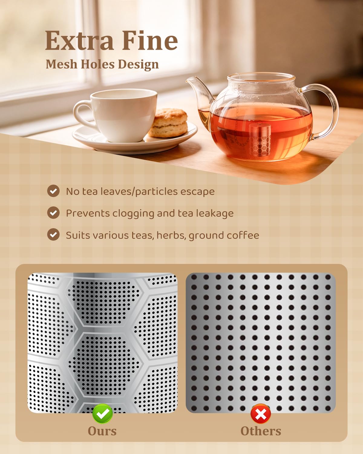 House Again Fine Mesh Tea Infuser, Set of 2
