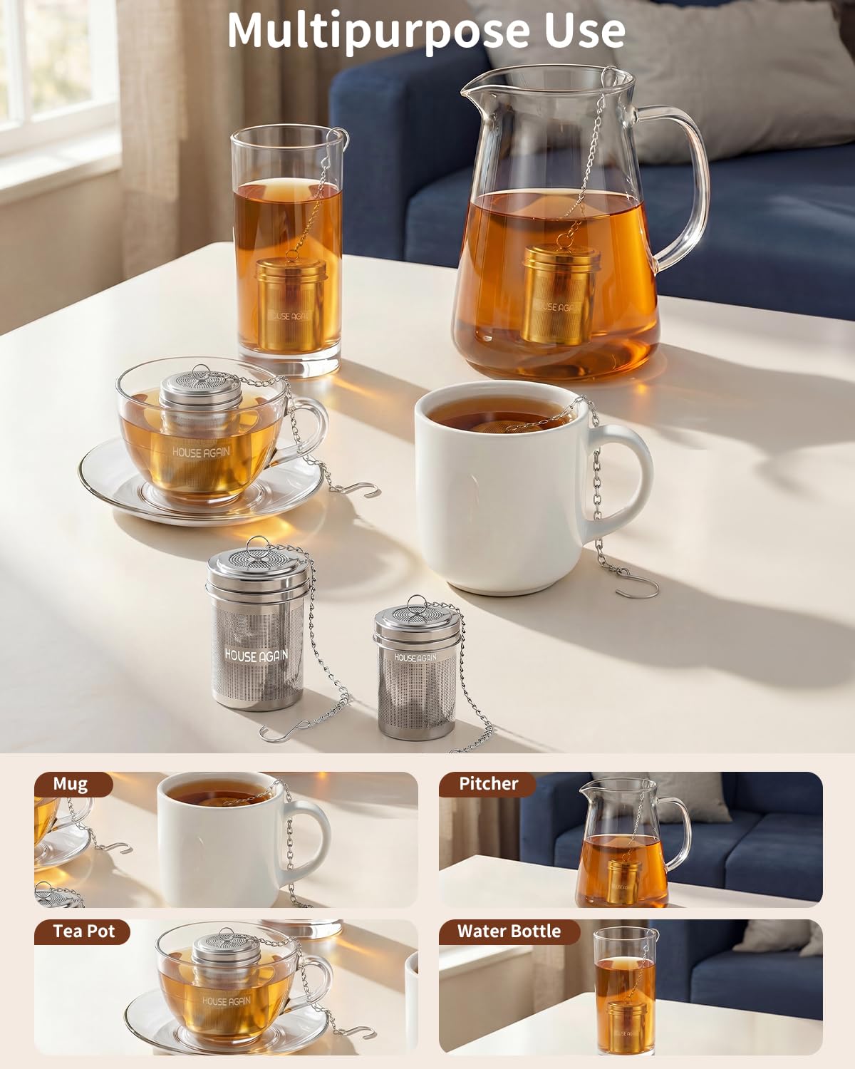 House Again Fine Mesh Tea Infuser, Set of 2