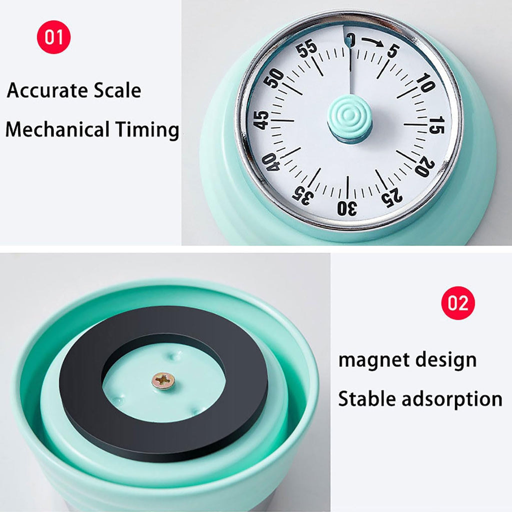 Vintage Stainless Steel Magnetic Kitchen Timer – 60 Min