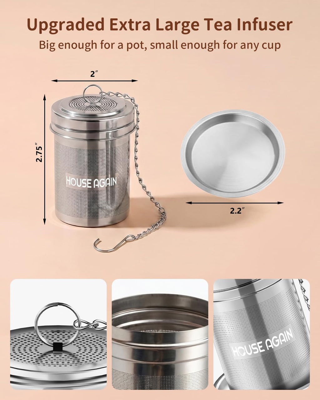 House Again Fine Mesh Tea Infuser, Set of 2
