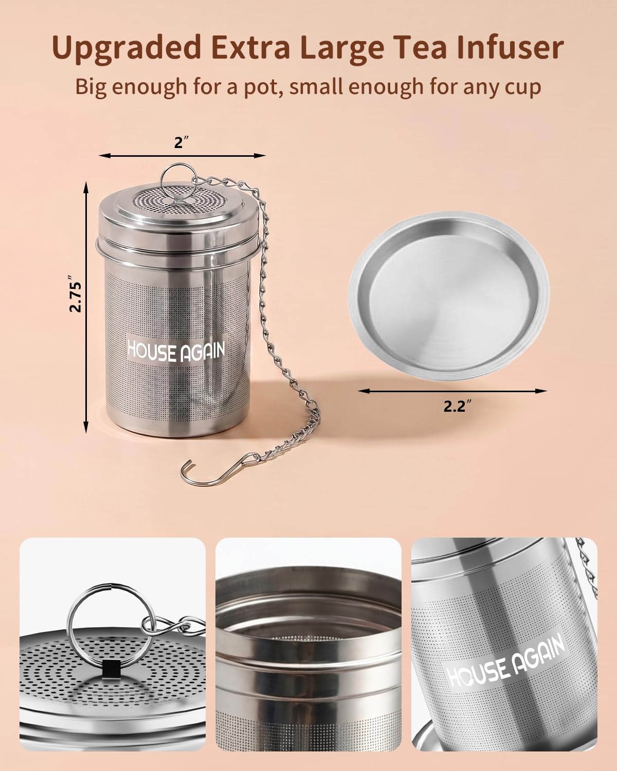 House Again Fine Mesh Tea Infuser, Set of 2
