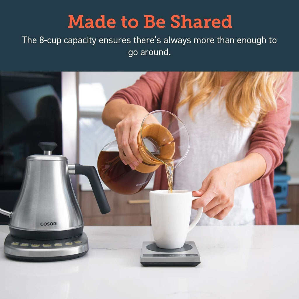 Cosori Pour Over Coffee Maker – Double-Layer Stainless Filter, 34 oz, 8 Cup