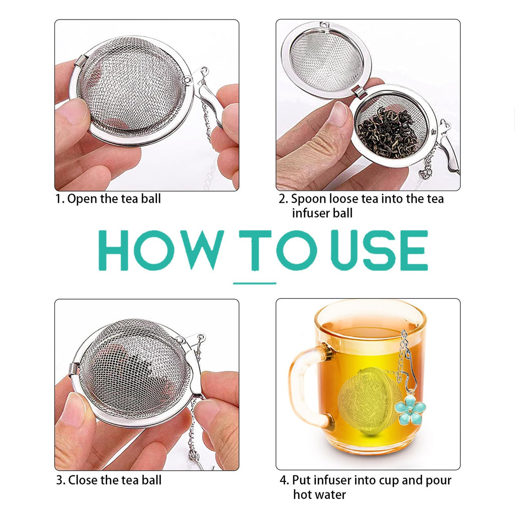 Tea Ball Infuser Set of 2 with Dragonfly & Butterfly Charms – Stainless Steel, Loose Leaf