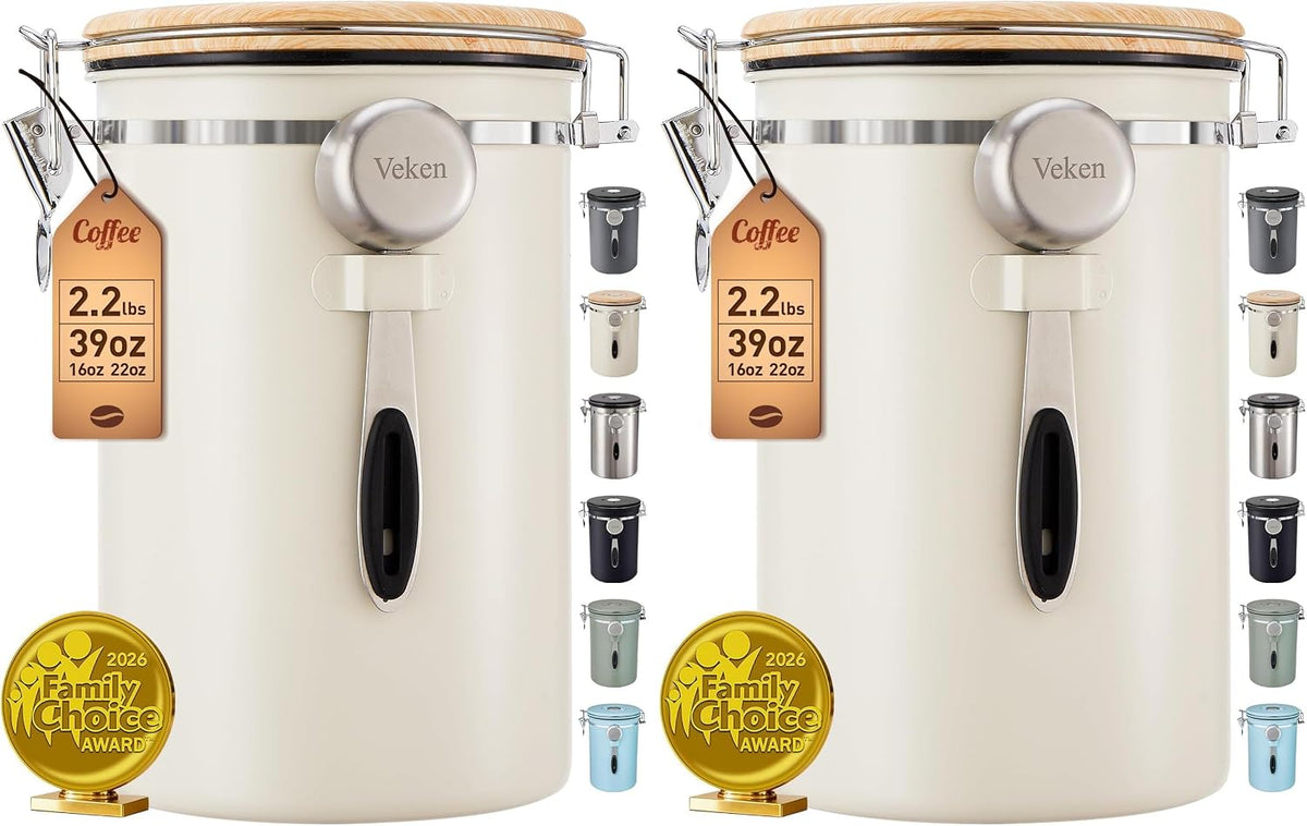 Veken Airtight Coffee Canister 39oz – Gray