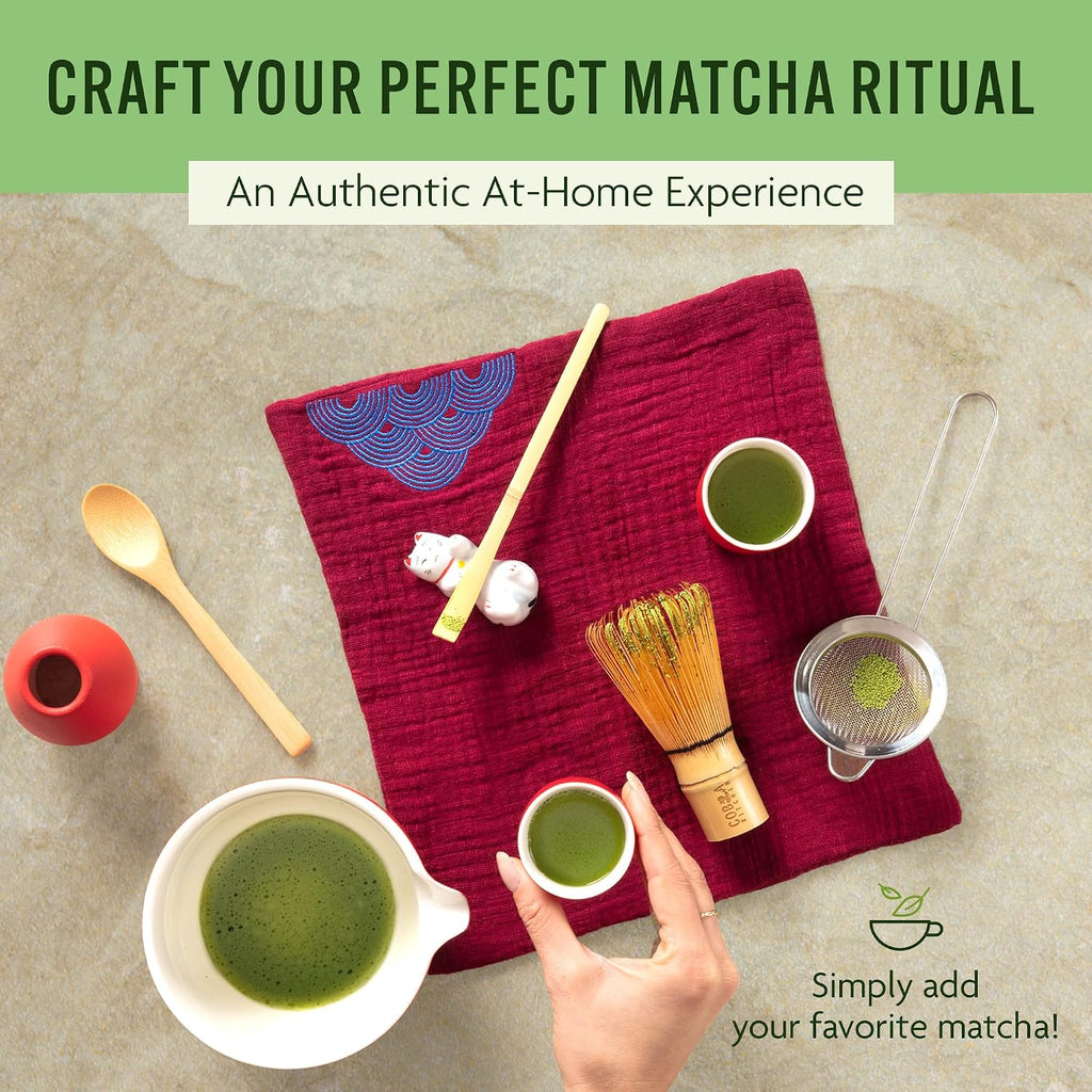 Lucky Red Matcha Tea Set – 8-Piece Japanese Ceremony Kit