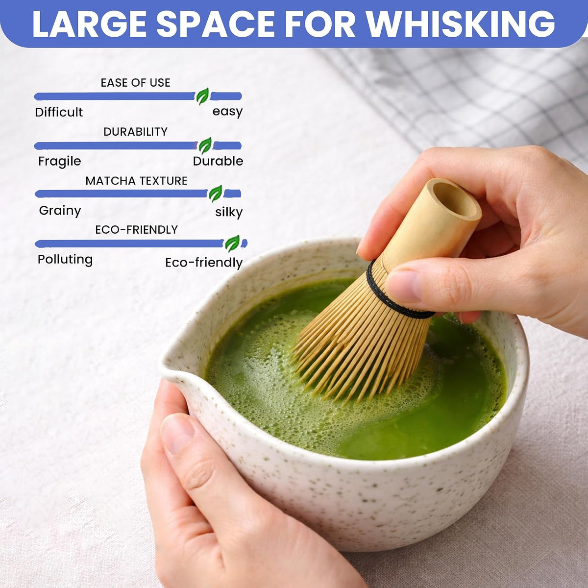 6-Piece Japanese Matcha Whisk Set – Ceramic Bowl with Spout, Bamboo Whisk, Scoop & Sifter