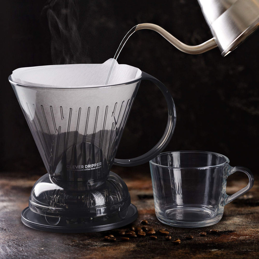 Clever Coffee Dripper & 100 Filters – 18 oz, BPA-Free, Immersion Brew