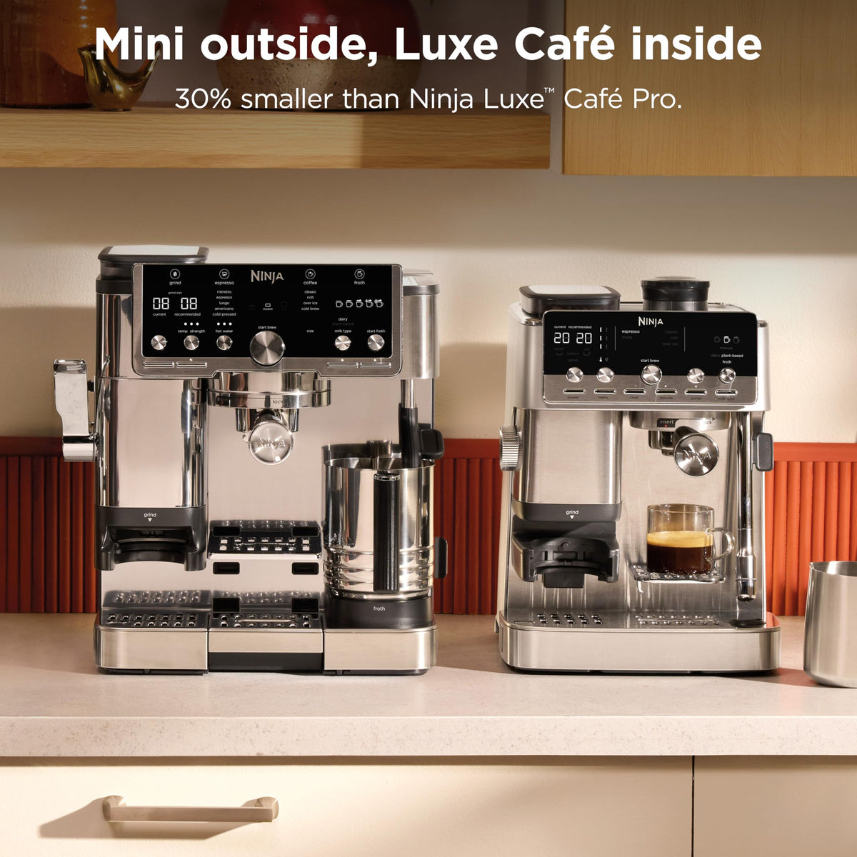 Ninja Luxe Café Mini Espresso & Coffee Machine – Built-in Grinder, Scale & Steam Wand (ES301)