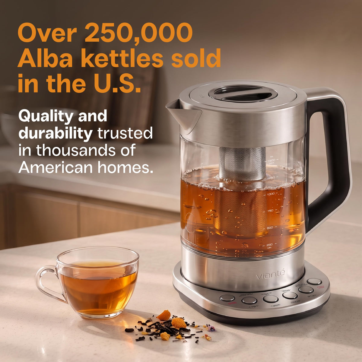 Viante Luxury Tea Set with Electric Kettle & Infuser