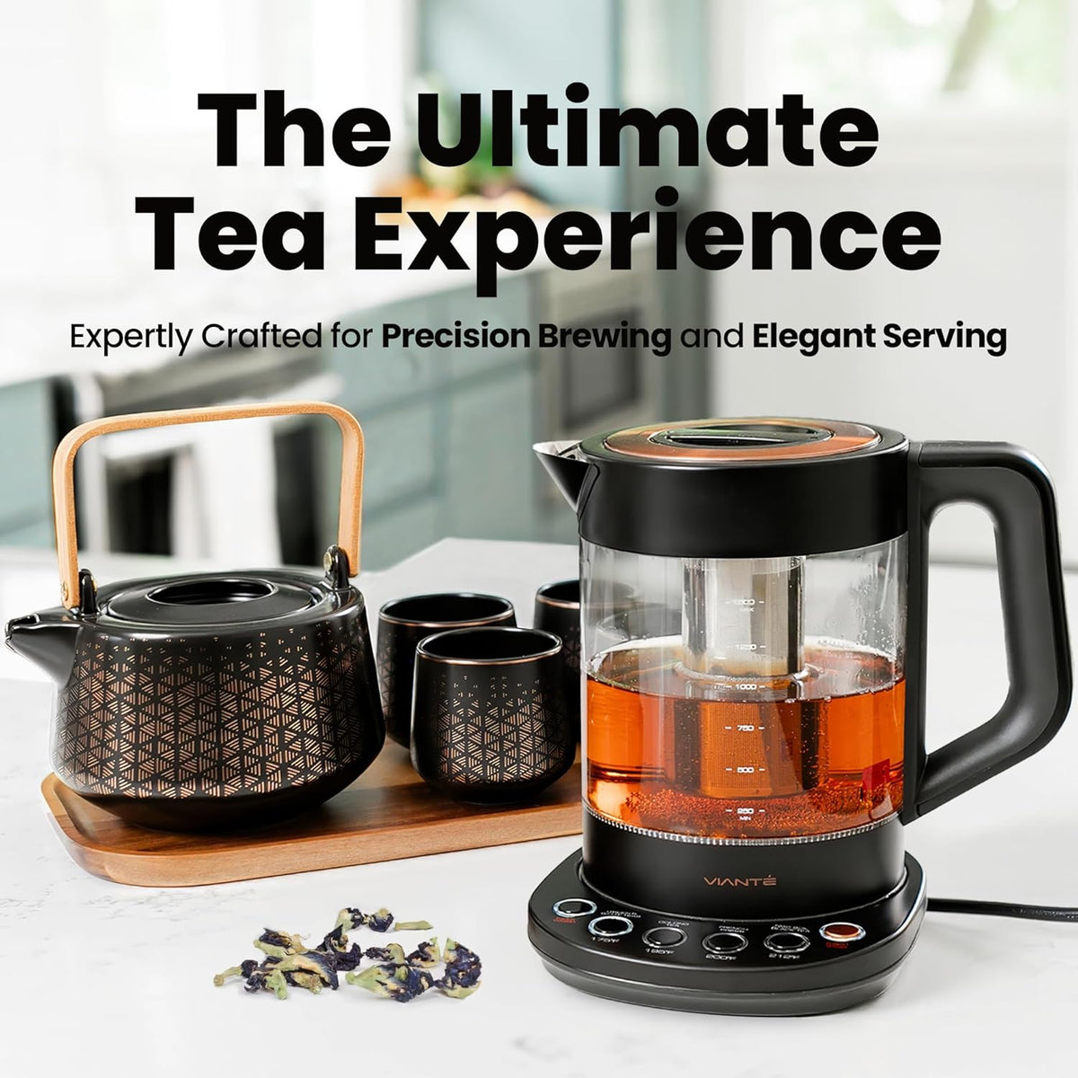 Viante Luxury Tea Set with Electric Kettle & Infuser