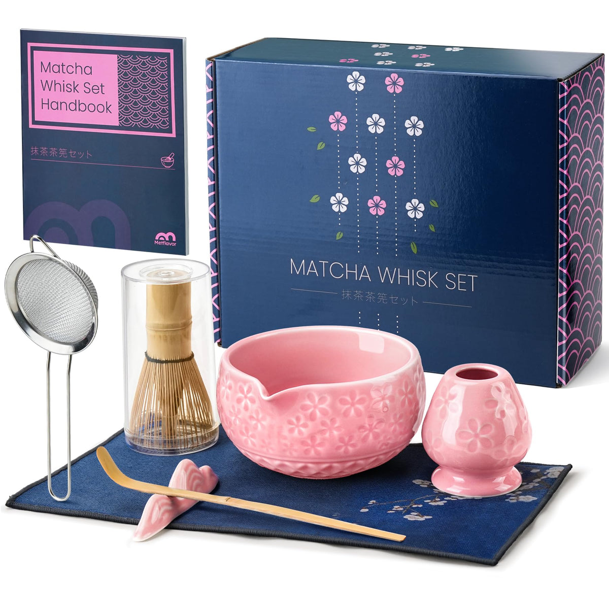 5-Piece Ceramic Matcha Set – Mottled Green Chawan, Handcrafted Bamboo Chasen, Scoop & Holder