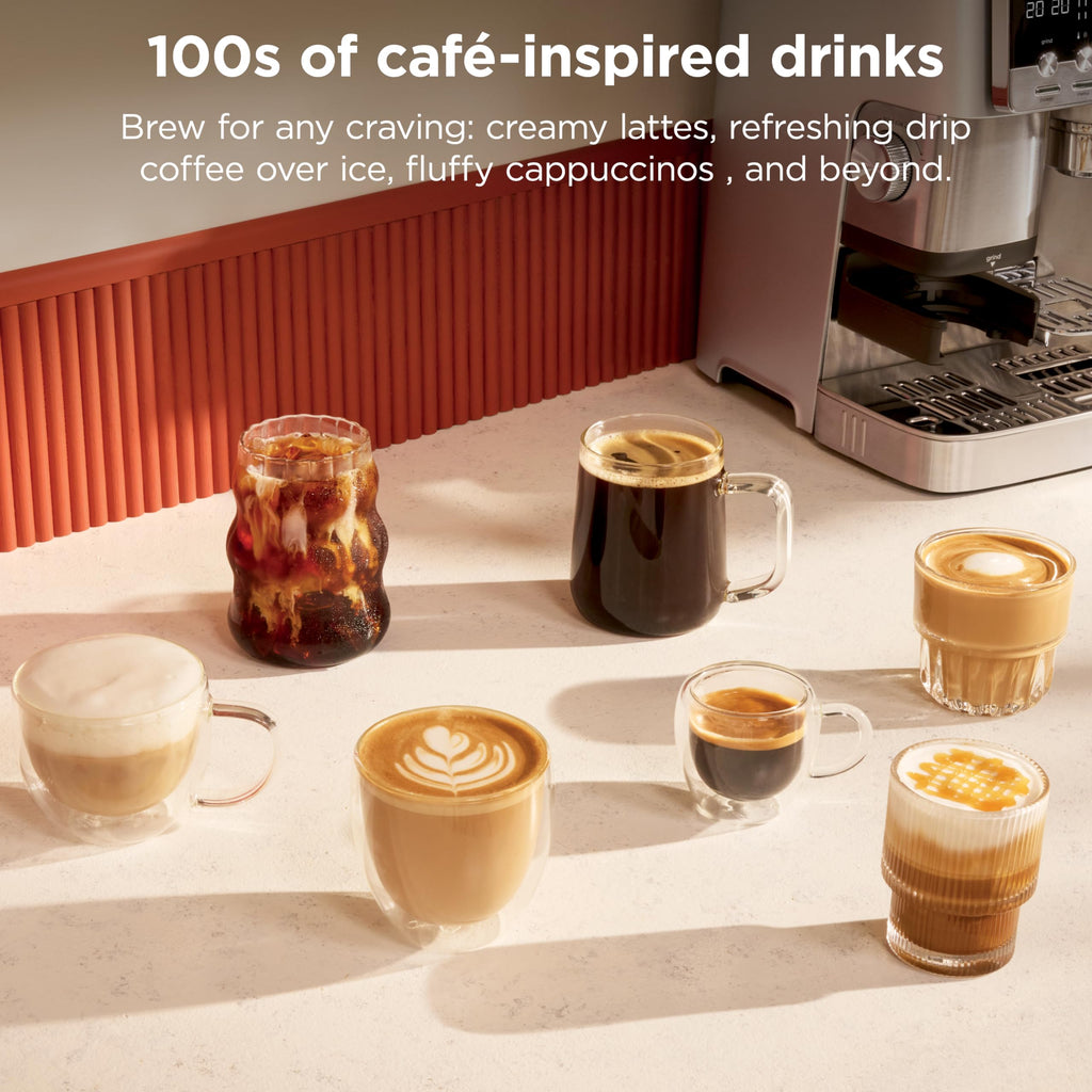 Ninja Luxe Café Mini Espresso & Coffee Machine – Built-in Grinder, Scale & Steam Wand (ES301)