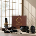 ZENSO 10-Piece Premium Matcha Set – Handmade Ceramics, Purple Bamboo Whisk & Tea Canister, Dark Gray