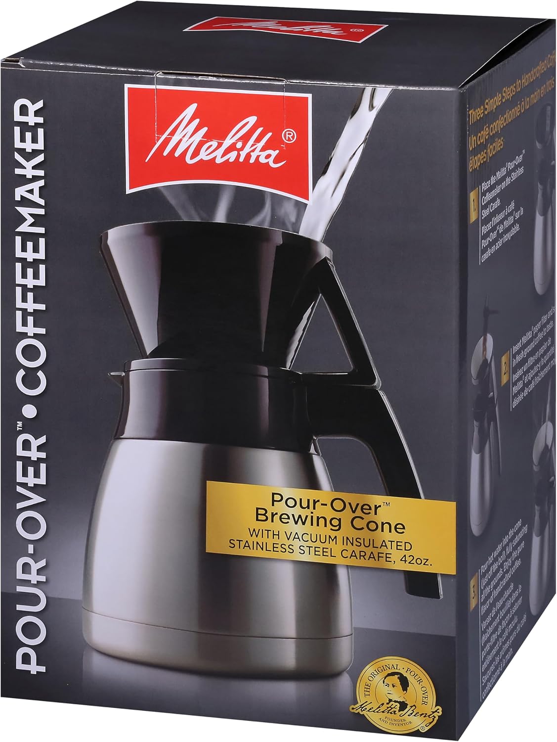 Melitta Pour-Over Coffee Brewer & Stainless Steel Carafe Set