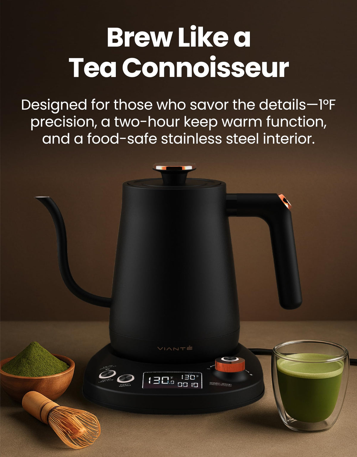 Viante Luxury Tea Set with Electric Kettle & Infuser