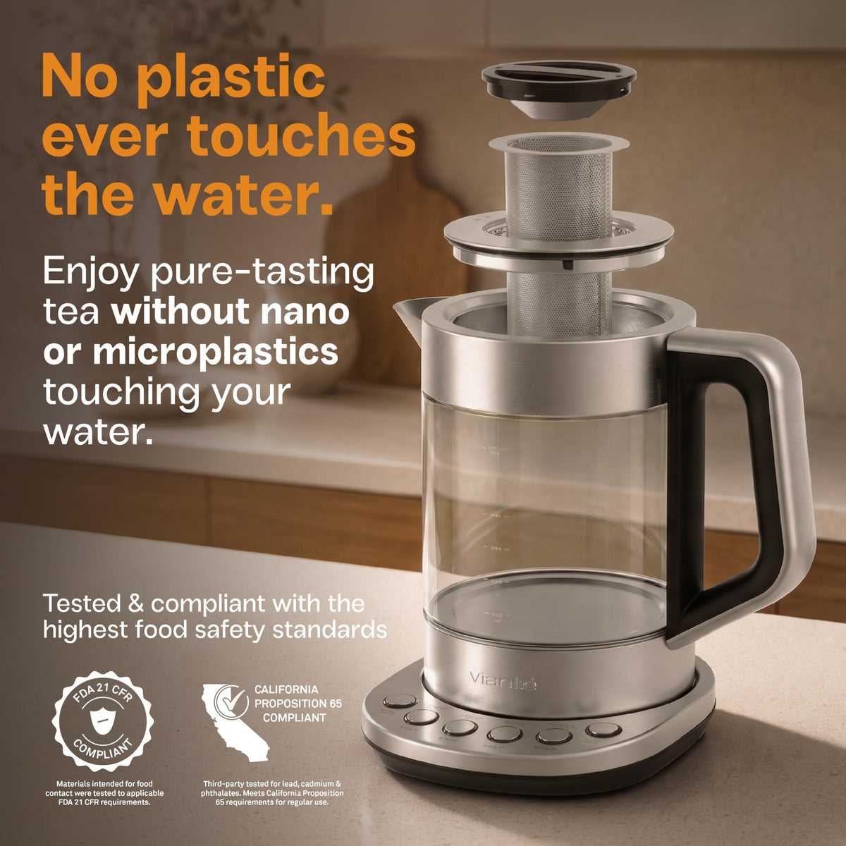 Viante Luxury Tea Set with Electric Kettle & Infuser