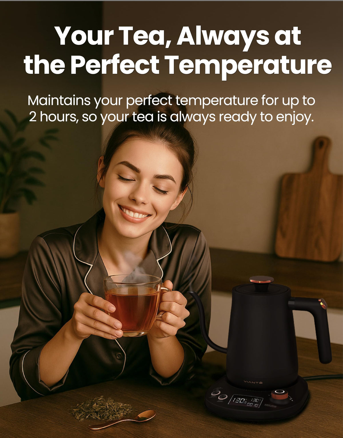 Viante Luxury Tea Set with Electric Kettle & Infuser