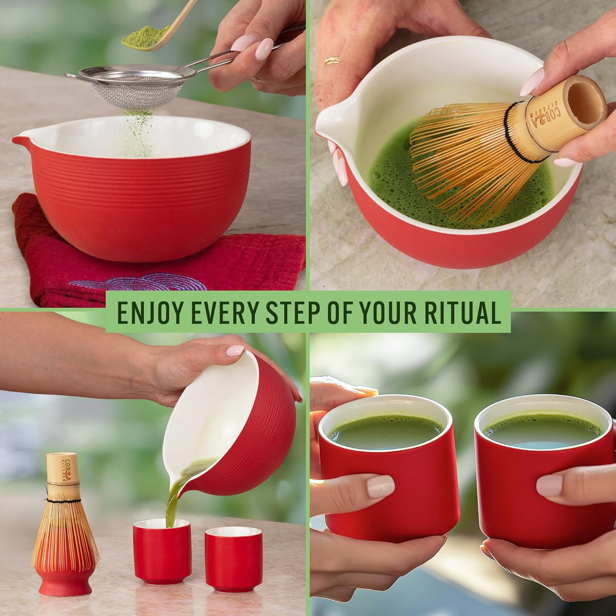 Lucky Red Matcha Tea Set – 8-Piece Japanese Ceremony Kit