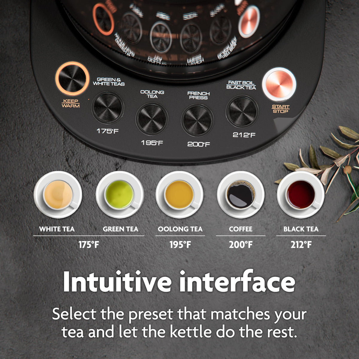 Viante Luxury Tea Set with Electric Kettle & Infuser