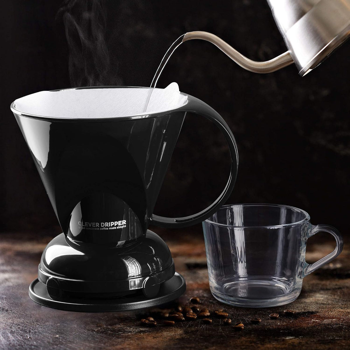 Clever Coffee Dripper & 100 Filters – 18 oz, BPA-Free, Immersion Brew