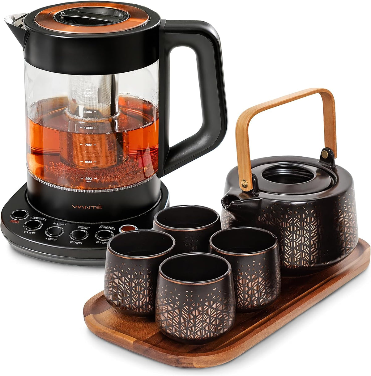 Viante Luxury Tea Set with Electric Kettle & Infuser