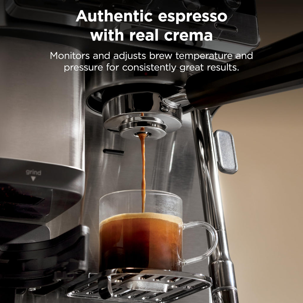 Ninja Luxe Café Mini Espresso & Coffee Machine – Built-in Grinder, Scale & Steam Wand (ES301)