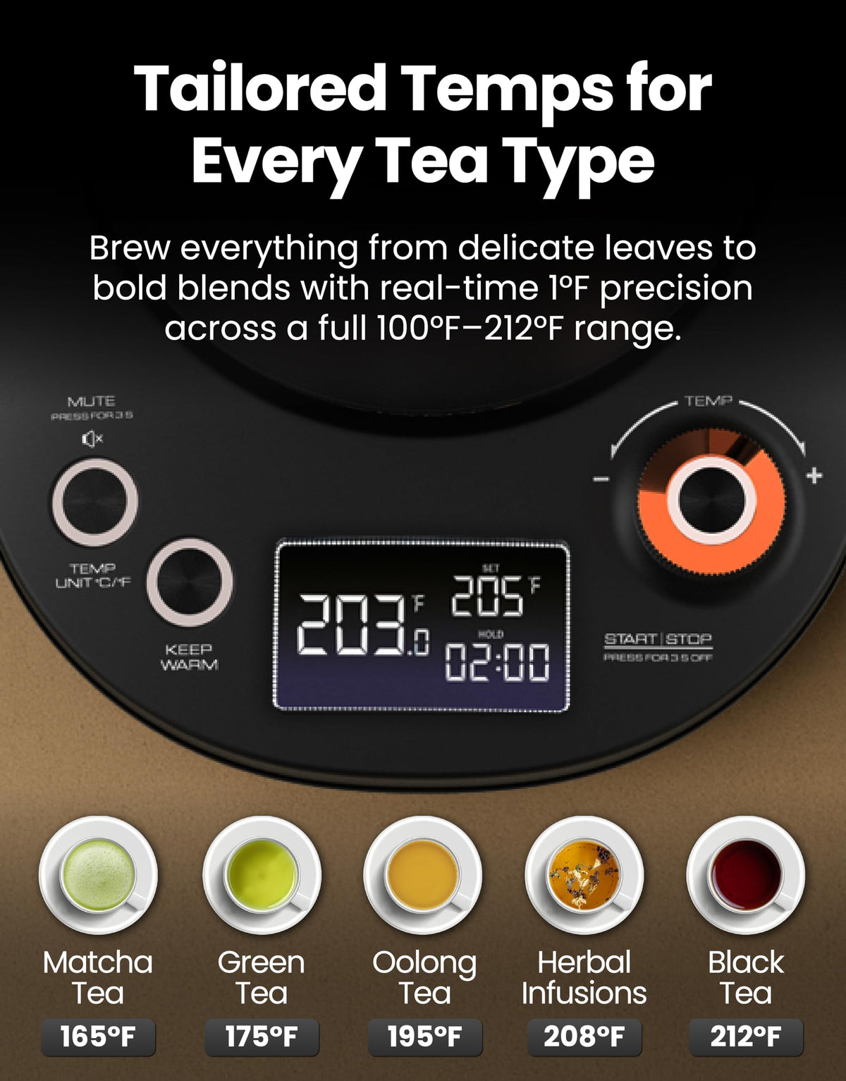 Viante Luxury Tea Set with Electric Kettle & Infuser