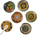 Henten Home Ceramic Spoon Rest Set of 6 – Bohemian Porcelain, 4.5", Dishwasher Safe