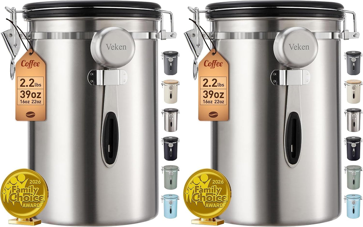 Veken Airtight Coffee Canister 39oz – Gray
