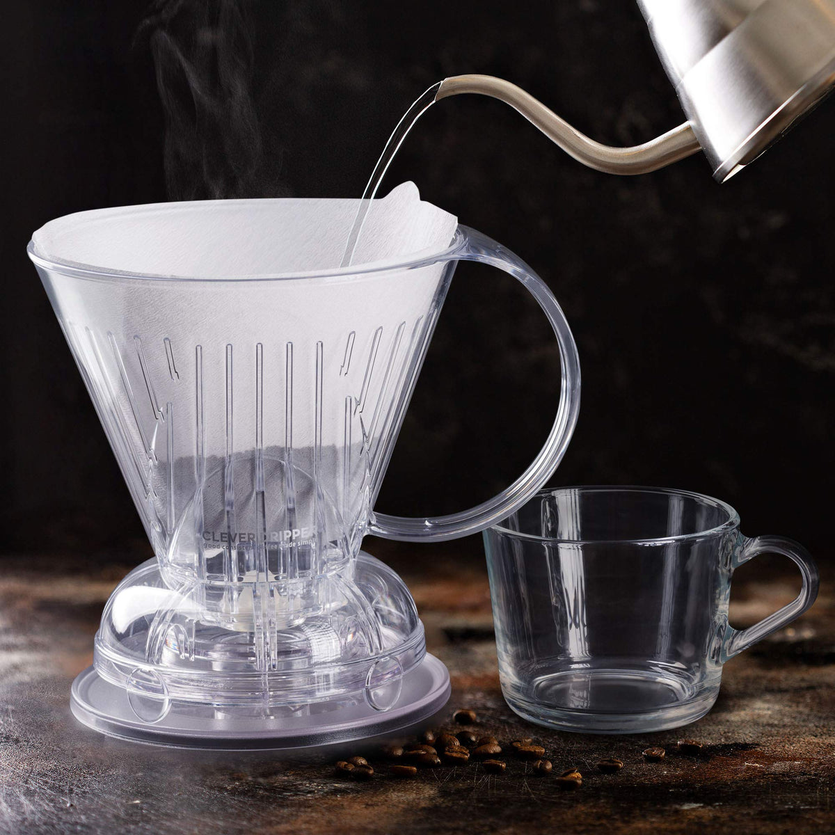 Clever Coffee Dripper & 100 Filters – 18 oz, BPA-Free, Immersion Brew