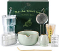 ComboJoy Complete Matcha Kit – Bowl, Whisk, Glass Cup with Straw & Ice Cube Tray for Hot & Iced Matcha