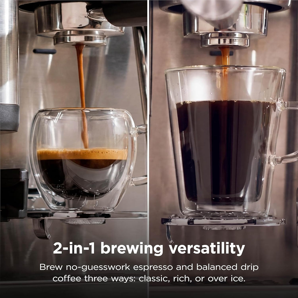 Ninja Luxe Café Mini Espresso & Coffee Machine – Built-in Grinder, Scale & Steam Wand (ES301)